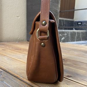 5. Shoulder messenger leather bag brown BRASS Workshop tr129