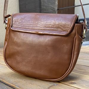 6. Shoulder messenger leather bag brown BRASS Workshop tr129