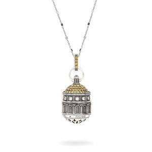 Collana lunga cupola Santuario Tindari grigio argento ELLIUS Jewelry