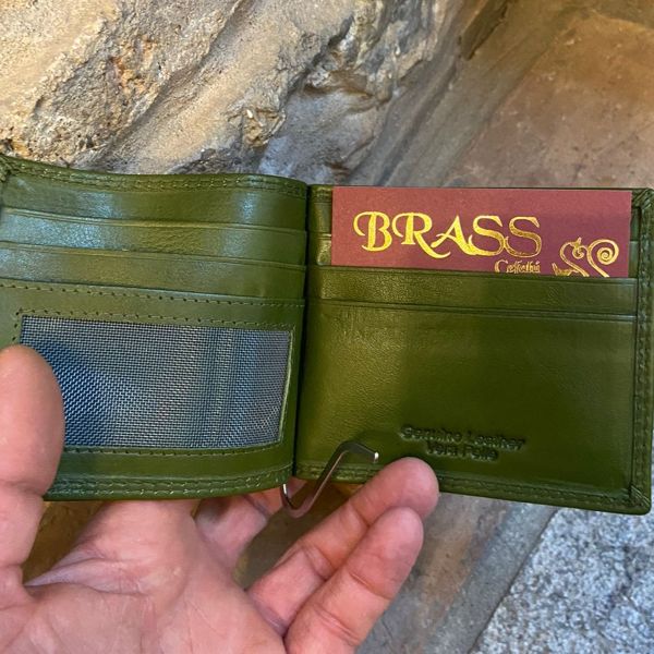 Portacarte clip fermasoldi verde BRASS Workshop