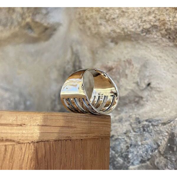 3. Stylized band ring silver grey BRASS Workshop 24an71