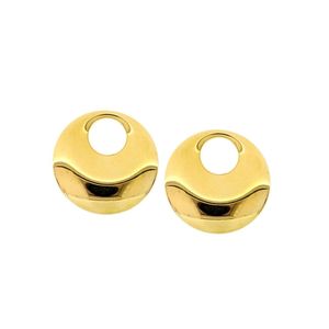 Round Pierced Earrings gold BRASS Workshop