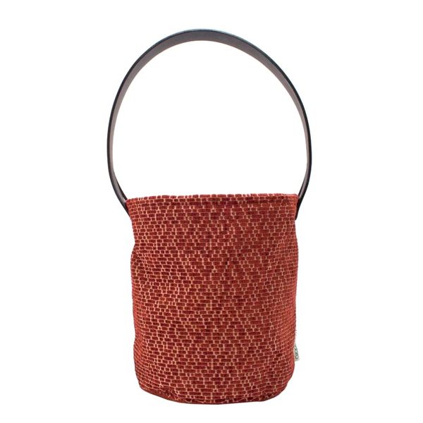 6. Cylindrical bag brick red COCCAD'ORO scarti d'autore rbrt05