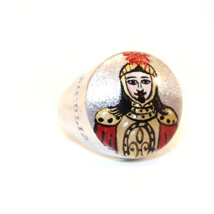 1. Sicilian Pupo Ring Silver grey BRASS Workshop sv-022