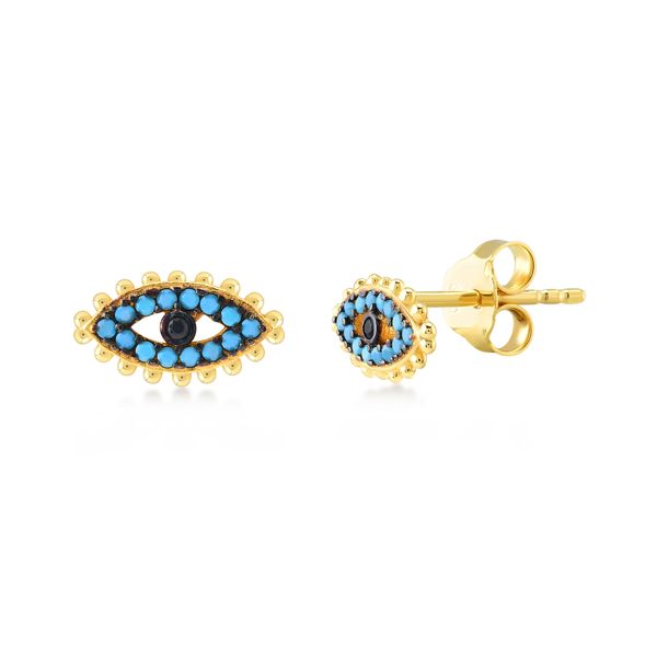 1. Orecchini occhio Nazar oro Kurshuni Gioielli ky864-300