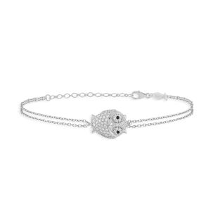 Bracciale Gufo grigio argento Kurshuni Gioielli