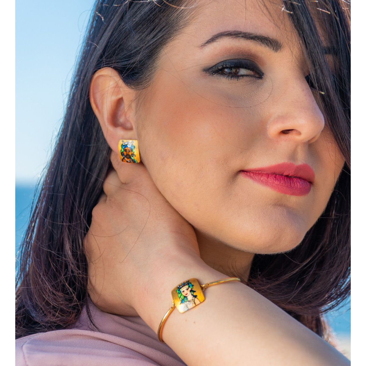 2. Bracciale semirigido Pupo Siciliano Grigio Argento BRASS Workshop sv-016