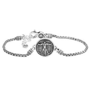 Vitruvian Man Bracelet silver grey ELLIUS Jewelry