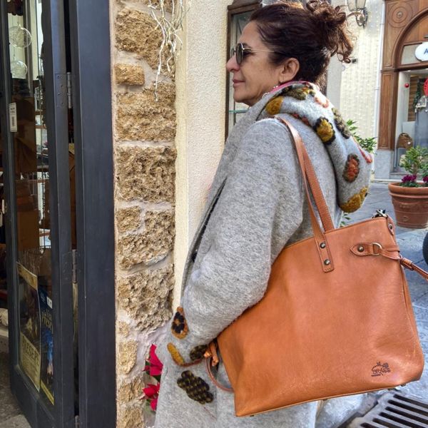 6. Borsa shopper doppio manico Cuoio BRASS Workshop b894