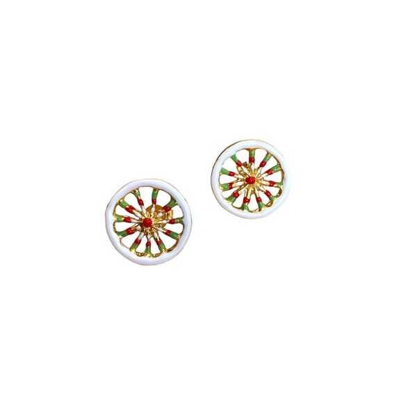 Orecchini ruota carretto siciliano J-E146 bianco GIULIANAdiFRANCO gioielli