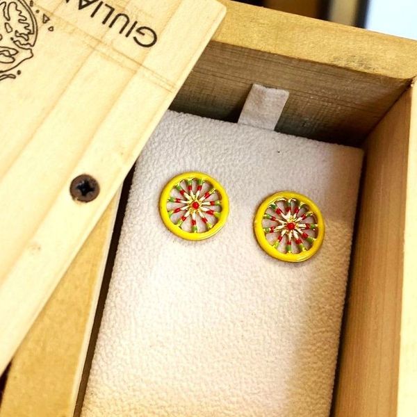 2. Sicilian Cart Wheel Earrings J-E146 yellow GIULIANAdiFRANCO gioielli j-e146