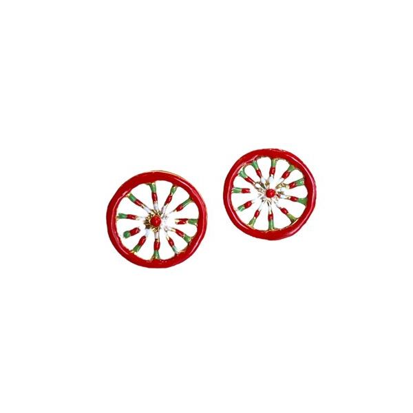 1. Sicilian Cart Wheel Earrings J-E146 red GIULIANAdiFRANCO gioielli j-e146
