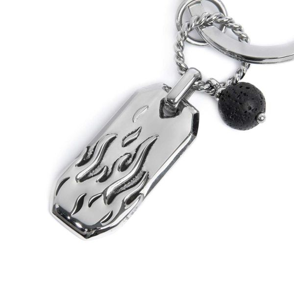 1. "Born from Fire" Keychain steel grey Marlù Gioielli 33pc002-n