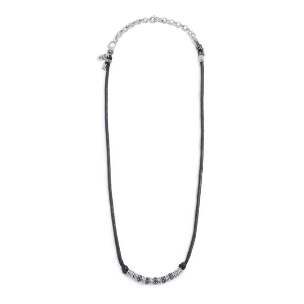 1. Cord necklace with dotted texture elements black Marlù Gioielli 33co0025-n