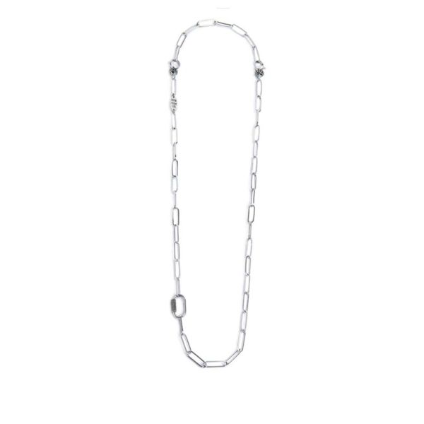 1. Diamond Oval Chain Necklace steel grey Marlù Gioielli 33co0024