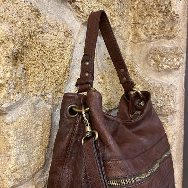 4. Borsa sacca tracolla testa di moro BRASS Workshop b843