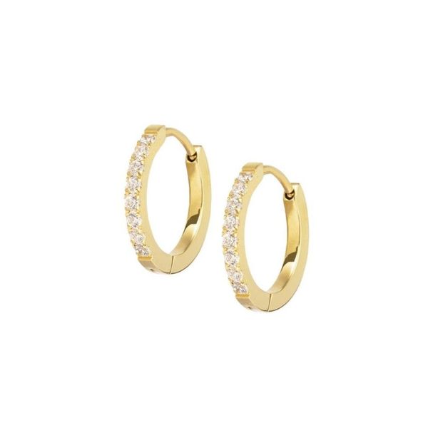 1. Zirconia hoop earrings gold Marlù Gioielli 31or0020