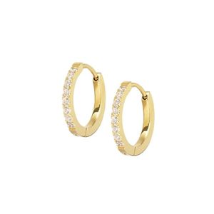 1. Zirconia hoop earrings gold