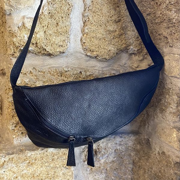 3. Borsa monospalla grande marsupio S nero BRASS Workshop b884