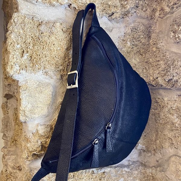 5. Borsa monospalla grande marsupio S nero BRASS Workshop b884