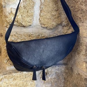 3. Large One Shoulder Bag Pouch S black BRASS Workshop b884