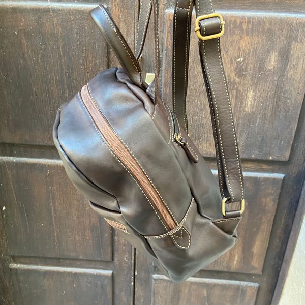 4. Medium handle backpack dark brown BRASS Workshop z846