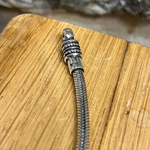 3. Bracciale maglia snake 4 mm grigio argento BRASS Workshop brsk1