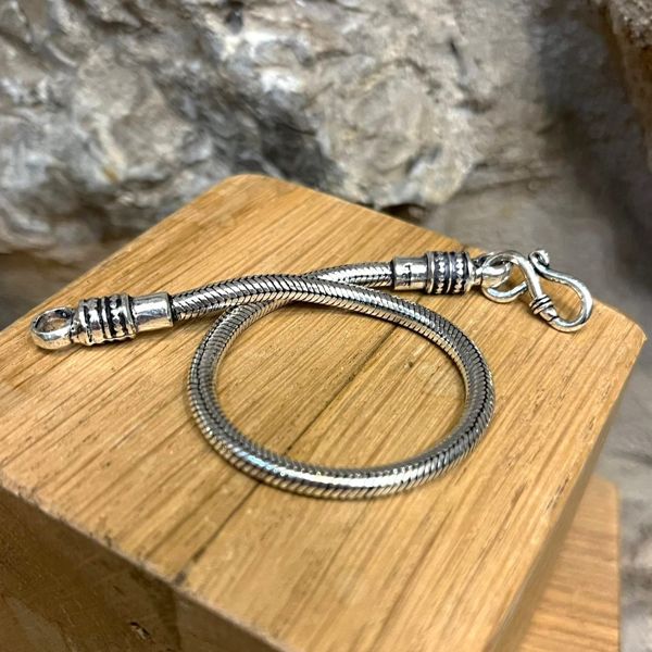 4. Bracciale maglia snake 4 mm grigio argento BRASS Workshop brsk1