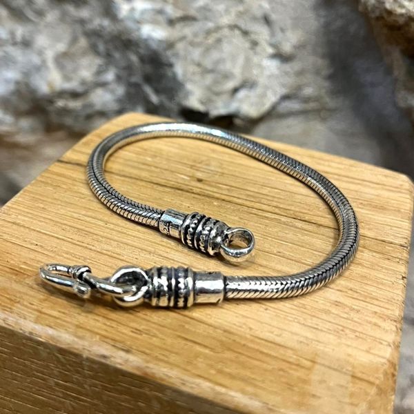 1. Bracciale maglia snake 4 mm grigio argento BRASS Workshop brsk1