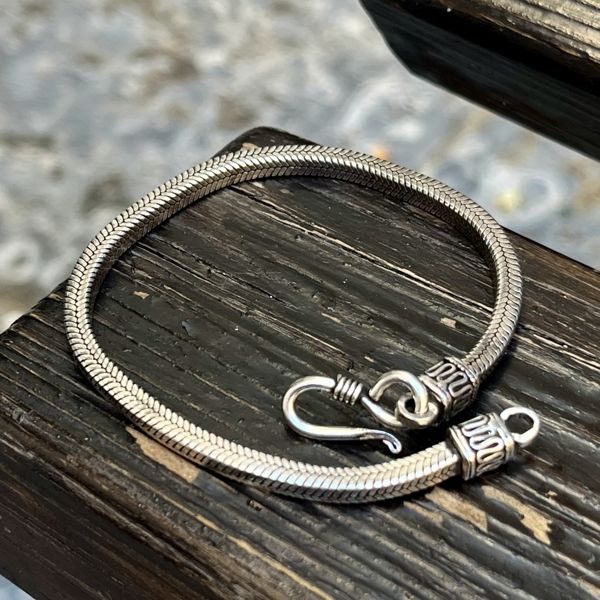 3. Bracciale snake quadrato Grigio argento BRASS Workshop brsk3