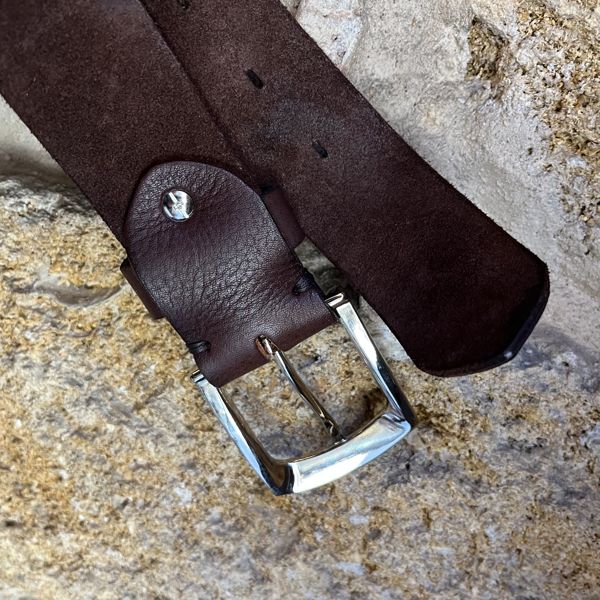 4. Leather belt Coffee BRASS Workshop asf01