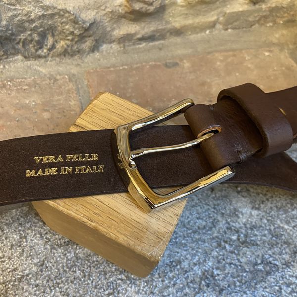 2. Leather belt Coffee BRASS Workshop asf01