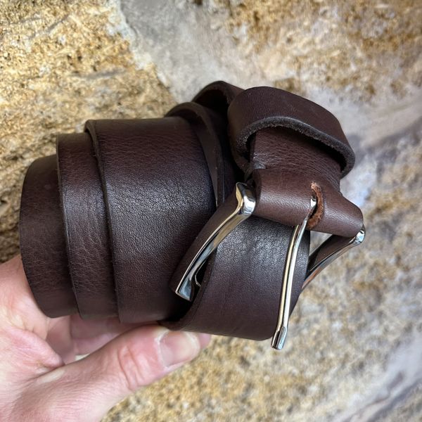 5. Leather belt Coffee BRASS Workshop asf01