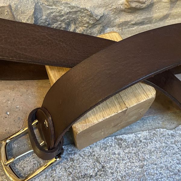1. Leather belt Coffee BRASS Workshop asf01