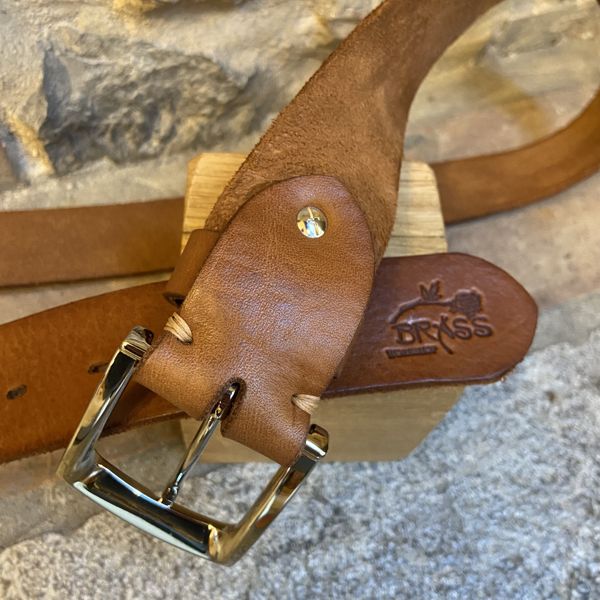 2. Leather belt Brown BRASS Workshop asf01
