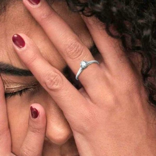 1. Solitaire steel ring 4.25mm white Marlù Gioielli 31an0008w