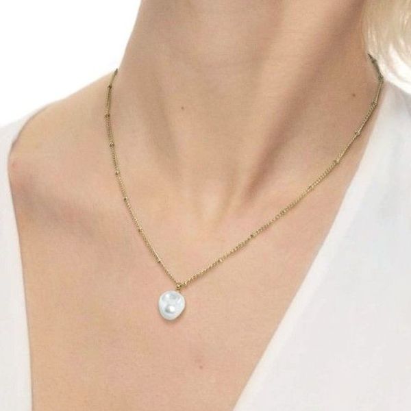 2. Collana catena grumetta con perla oro Marlù Gioielli 33cn0035-w