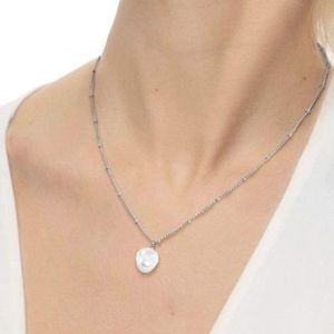 2. Collana catena grumetta con perla grigio acciaio Marlù Gioielli 33cn0035-w