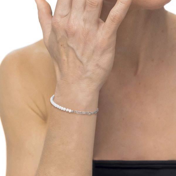 1. Pearl Chain Bracelet steel gray Marlù Gioielli 33br0046-w