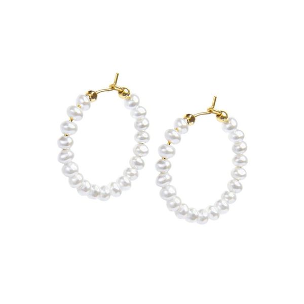1. Orecchini cerchi mini perle oro Marlù Gioielli 33or0060-w