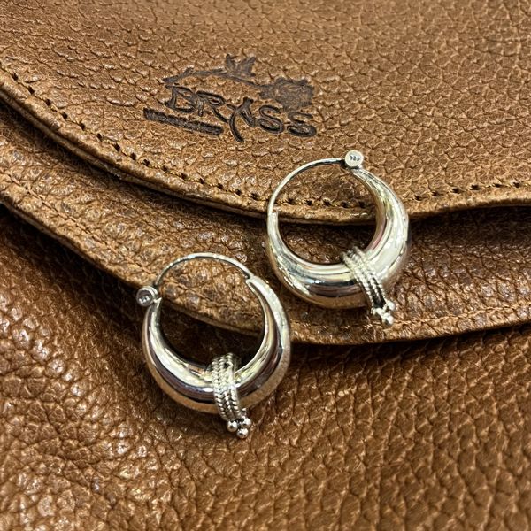 NKlaus Coppia di orecchini Bali Creole 15mm in argento 925 Orecchini gotici medievali 2642