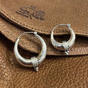 Orecchino Singolo Bali Creole In Argento 925, 12mm, Stile Gotico Medievale Annerito
