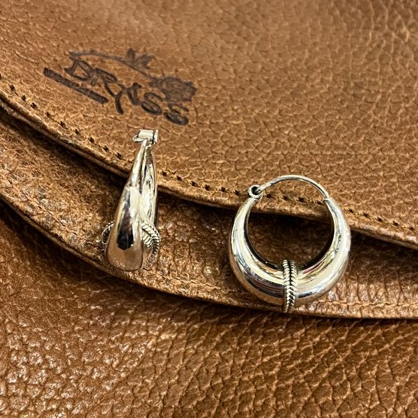 NKlaus Orecchini A Cerchio Bali 25mm In Argento 925 – Stile Gotico Medievale Con Sfera, Anneriti