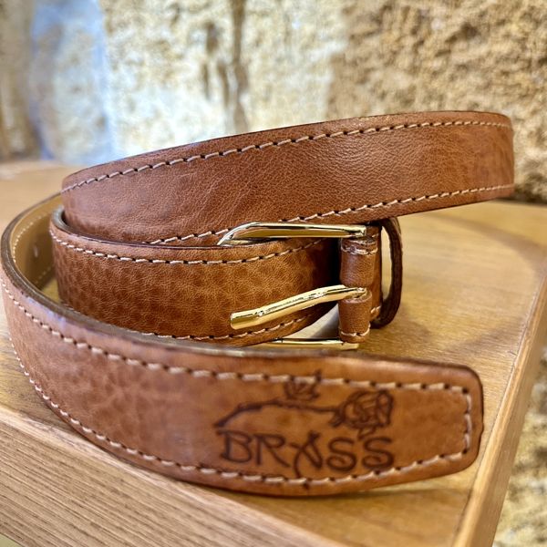 1. Cintura donna 2,5 cm Cuoio BRASS Workshop cd01g