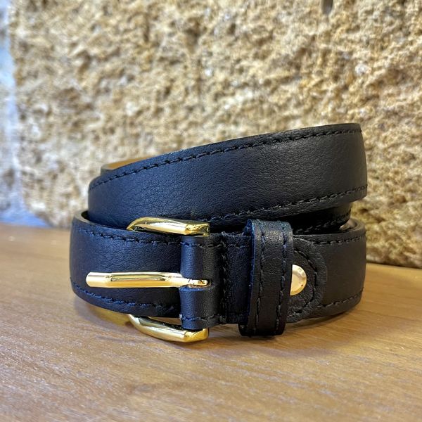 3. Cintura donna 2,5 cm Nero BRASS Workshop cd01g