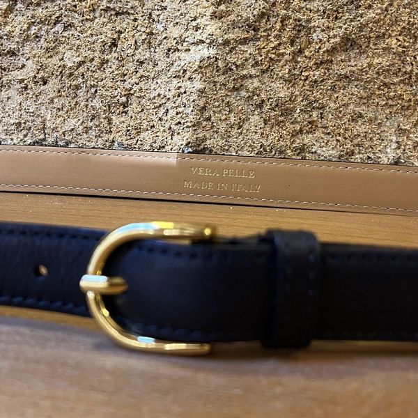 1. Cintura donna 2,5 cm Nero BRASS Workshop cd01g