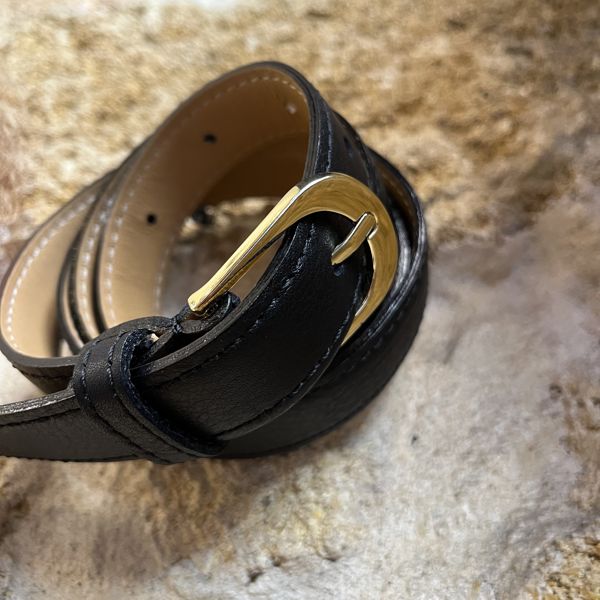 4. Cintura donna 2,5 cm Nero BRASS Workshop cd01g
