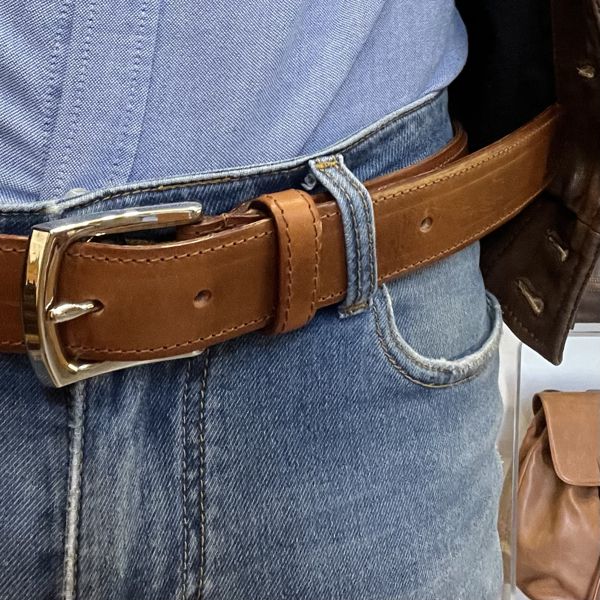 7. Belt 3.5 cm seam faded brown BRASS Workshop cap01