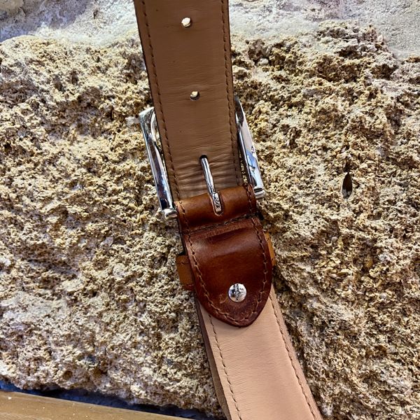 8. Belt 3.5 cm seam faded brown BRASS Workshop cap01