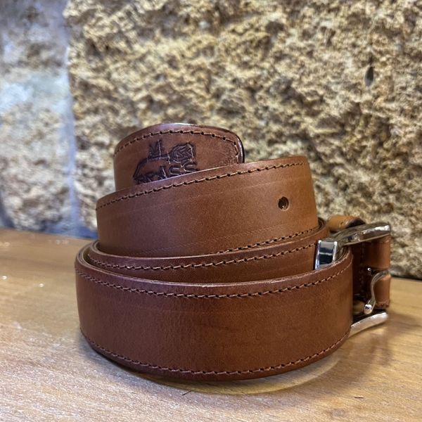 4. Belt 3.5 cm seam faded brown BRASS Workshop cap01